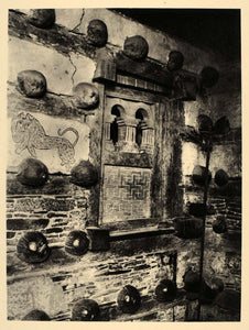 1930 Debra Damo Monastery Church Interior Ethiopia - ORIGINAL PHOTOGRAVURE AF2