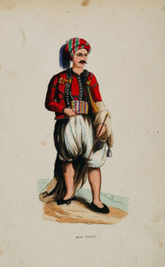 1843 Print Costume Ethnic Man Algiers Algeria Africa - ORIGINAL AFCOST