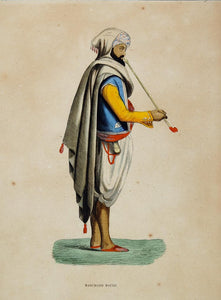 1843 Print Moorish Costume Moor Merchant Man Africa - ORIGINAL AFCOST