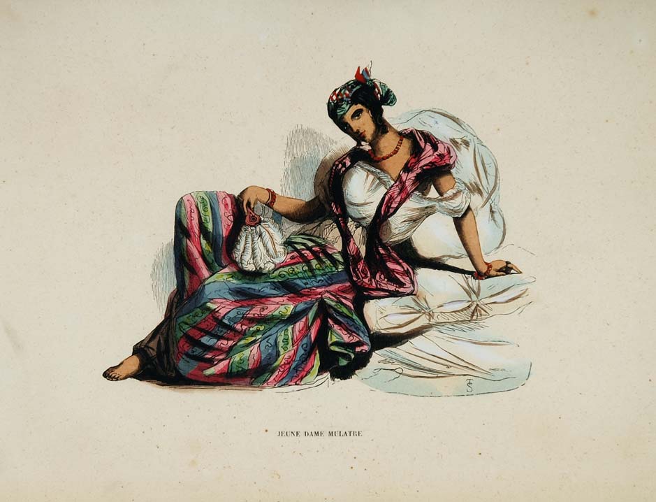 1843 Print Ethnic Costume Woman South American Mulatto - ORIGINAL AFCOST