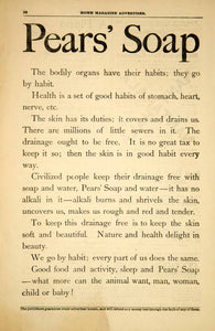 1892 Ad Pears Bar Soap Health Beauty Hygiene Cleansing Victorian Era AHM1