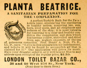 1890 Ad London Toilet Bazar Planta Beatrice Health Beauty Cosmetic Henry A AHM1