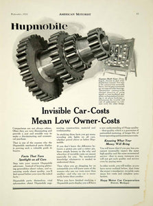 1924 Ad Hupp Motor Car Corporation Detroit Michigan Gears Parts Shaft AM2