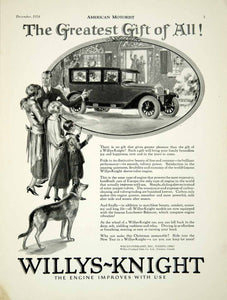 1924 Ad Willys Knight Car Automobile Family Dog Overland Toledo Ohio Snow AM2