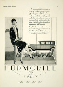 1927 Ad Hupp Motor Company Hupmobile Art Deco Woman Car Drive Automobile AM2