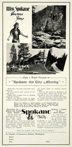 1926 Ad Chamber Commerce Tourism Spokane Washington Travel Nature Hotel AM2