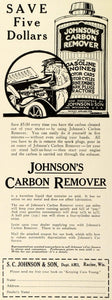 1922 Ad S C Johnson & Son Carbon Remover Engine Spray Can Racine Wisconsin AMM1