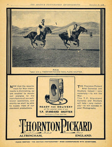 1918 Ad Horse Polo Sport Photograph Thornton Pickard Camera Focal Plane AMP1