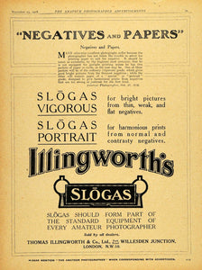 1918 Ad Slogas Vigorous Portrait Thomas Illingworth Photograph Negative AMP1