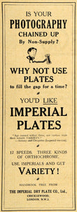 1918 Ad Imperial Camera Dry Plates Photography WWI - ORIGINAL ADVERTISING AMP1