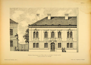1896 Print House Karmarschgasse 36 Vienna Architecture ORIGINAL HISTORIC AR3