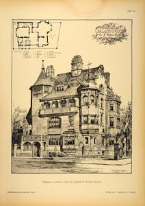 1892 Print House Palace Court William Flockhart London ORIGINAL HISTORIC AR4