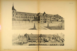 1894 National Museum Munich Gabriel von Seidl Print - ORIGINAL HISTORIC ARC2