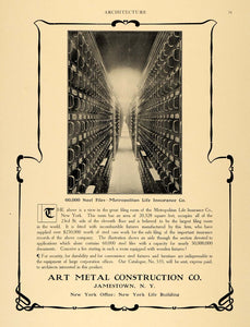 1904 Ad Metropolitan Insurance Steel Files Safe Filing Art Metal ARC3