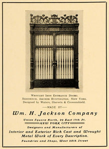 1905 Ad William H Jackson Metalwork Archer Huntington Home NY Wrought Iron ARC3