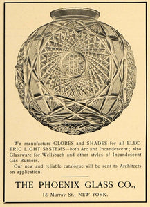1902 Ad Phoenix Glass Globes Electric Lighting Fixtures Decorative Lamp ARC3