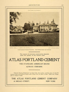 1906 Ad Atlas Portland Cement A. L. Johnson Home Fort Hamilton NY ARC3