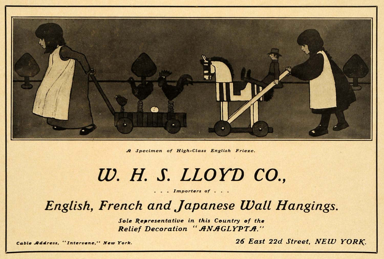 1906 Ad W. H. S. Lloyd Japanese English Wall Hanging Coverings Decorative ARC3