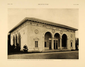 1915 Print Grand Trunk Railway Pavilion Architecture George Ross Henry ARC4