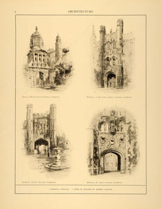 1905 Print Famous College University Gateway Arch Architecture Herbert ARC4