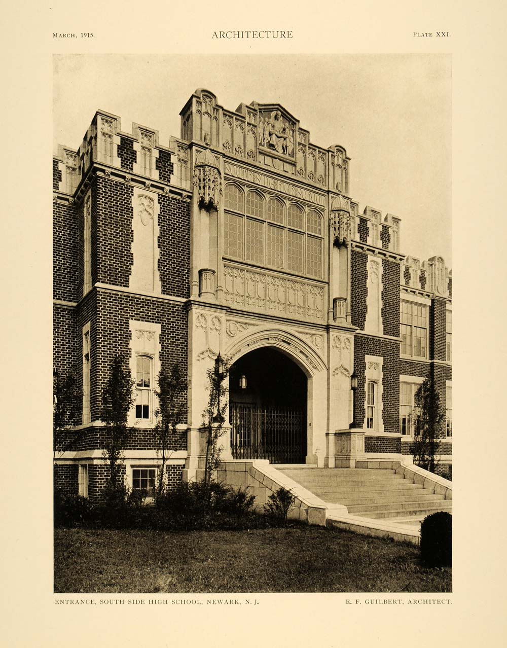 1915 Print South Side High School Newark New Jersey Ernest Guilbert AR ...