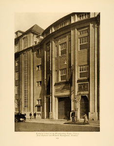 1929 Print Woodwork Trade School Building Vienna Austria Hofbauer ARC5
