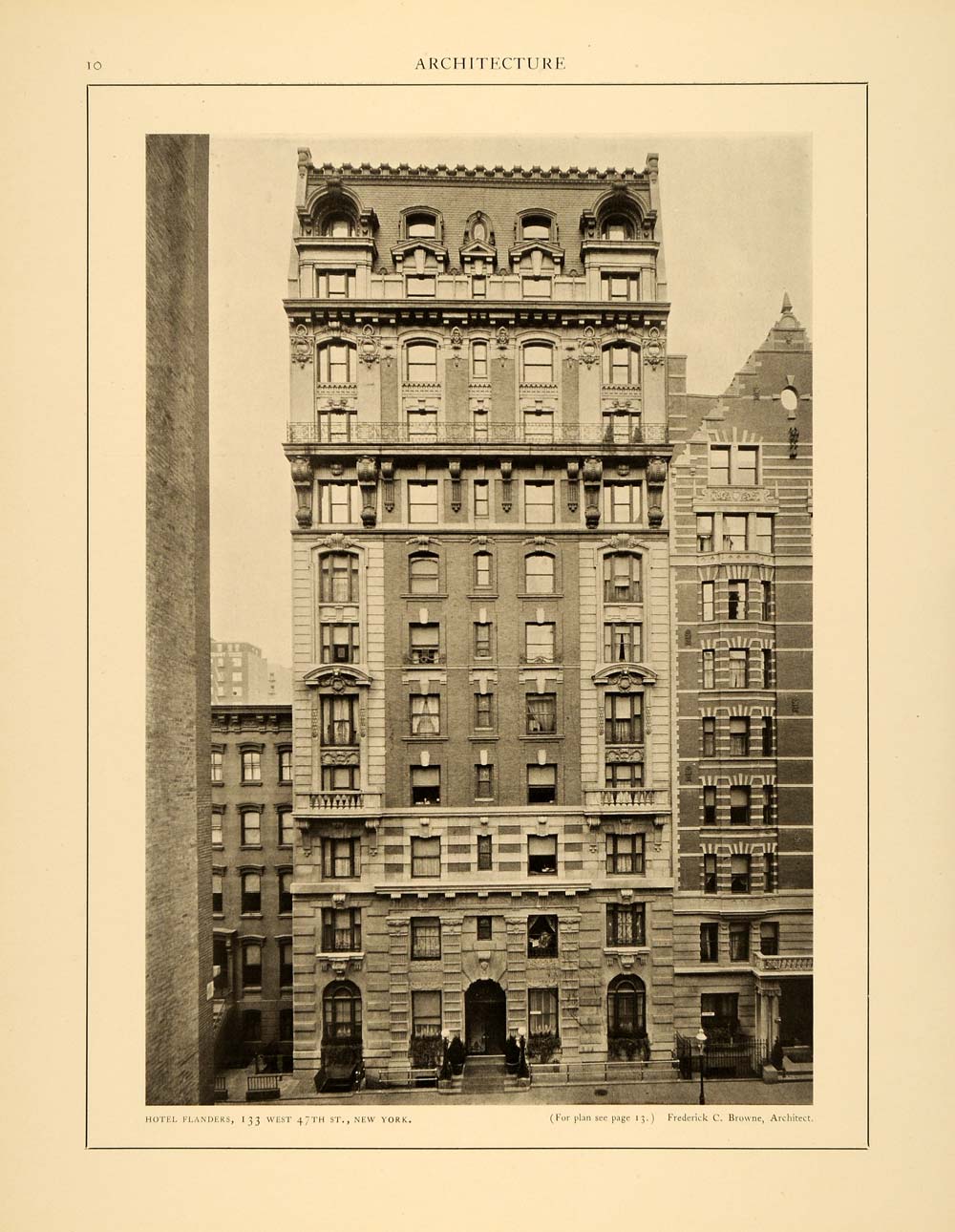 1905 Print Hotel Flanders Building New York Frederick C. Browne ARC5