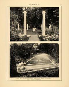 1903 Print Formal Garden Saratoga Club NY Charles Leavitt Landscape ARC5