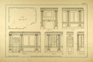 1925 Lithograph Fredericksburg Virginia Home Interior Architecture Wall ARC6