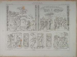 1870 Religious Lithograph Italian Sculptures Christ Jerusalem Joshua ARCH2