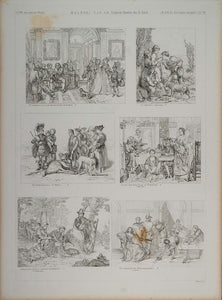 1870 Lithograph England Painting Stag Hunt Dr. Johnson - ORIGINAL ARCH2