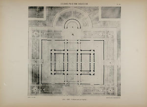1902 Print 1853 Prix Rome Diet Museum Musee Floor Plan - ORIGINAL ARCH5