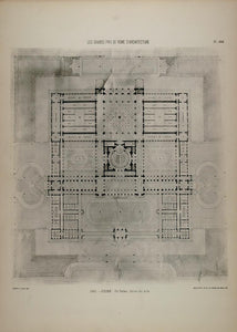 1902 Print 1881 Julien Architecture Palais Floor Plan - ORIGINAL ARCH7
