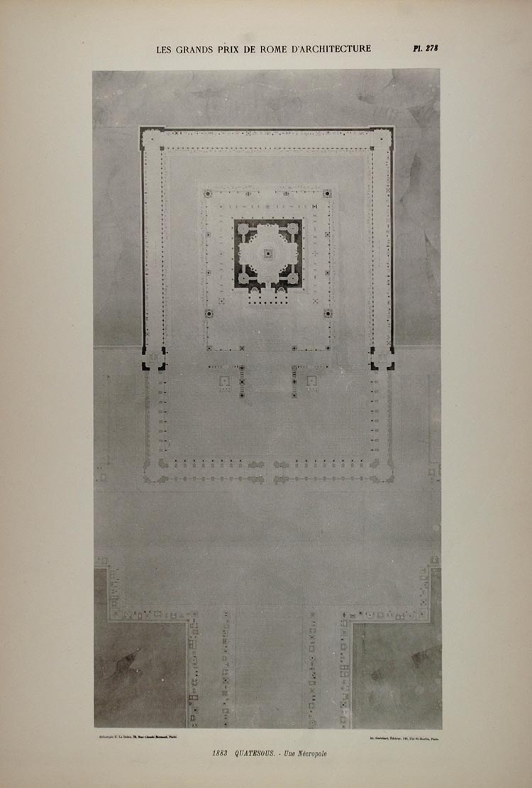 1902 Print 1883 Quatesous Architecture Necropolis Plan - ORIGINAL ARCH7
