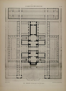 1902 Print 1886 Prix Rome Defrasse Architect Floor Plan - ORIGINAL ARCH7