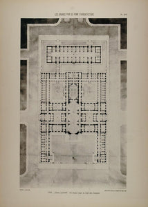 1902 Print 1886 Albert Louvet Architecture Floor Plan - ORIGINAL ARCH7