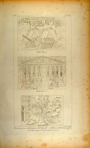 1845 Engraving Virgil Aeneas Trojans Ship Vatican 3225 - ORIGINAL ARCH8