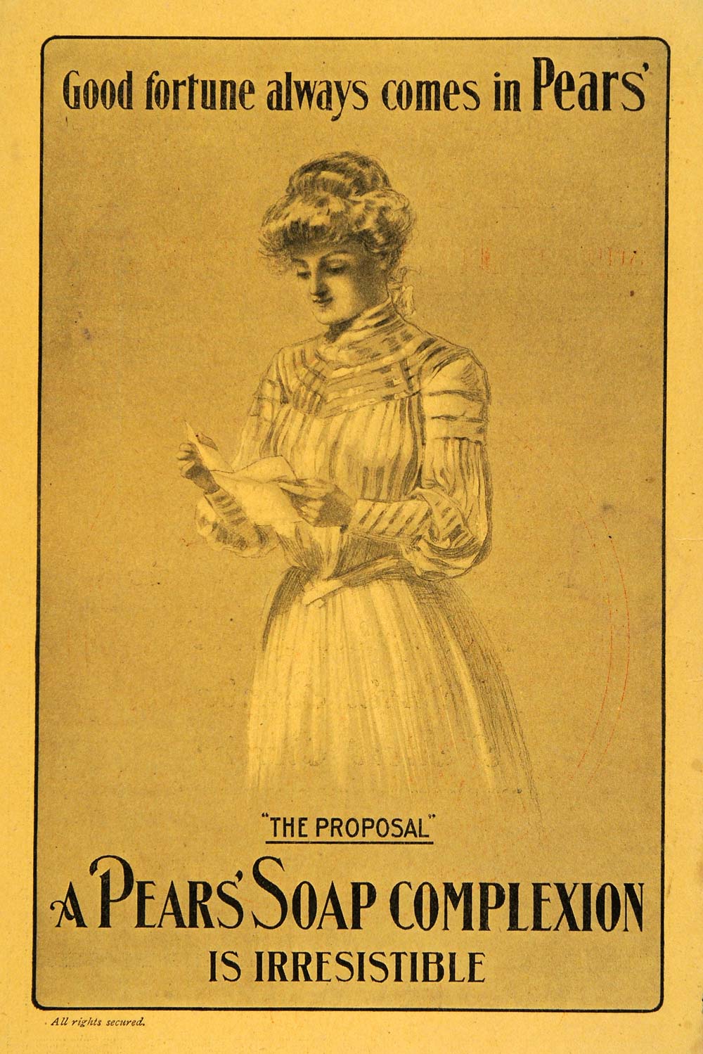 1903 Ad Pears Soap Toiletry Complexion Skin Care Bath Edwardian Fashion ARG1