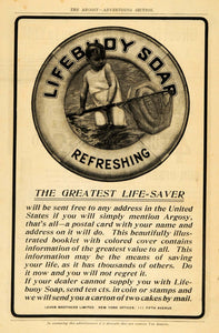 1902 Ad Lever Lifebuoy Soap Child Fishing Net Personal Hygiene Toiletries ARG1