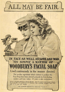 1905 Ad Andrew Jergens Woodbury Facial Soap Love War Skin Care Hygiene ARG1