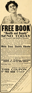 1908 Ad Lindstro Smith White Cross Vibrator Book Health Beauty Medical ARG1