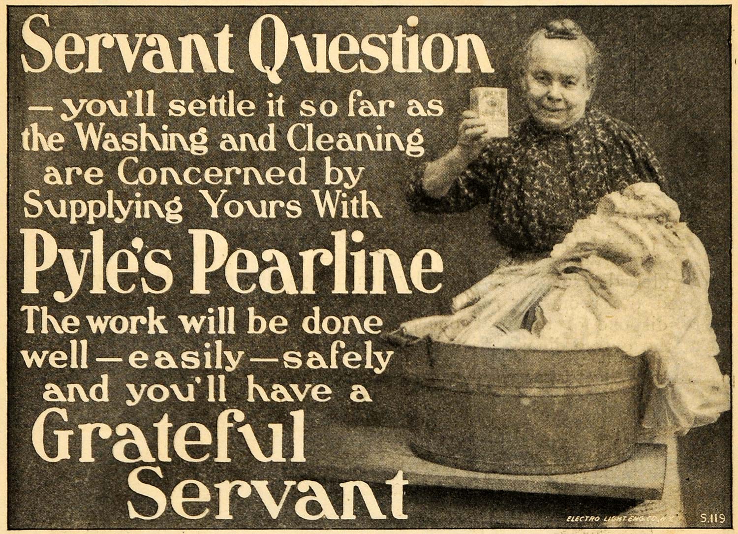 1904 Ad James Pyle Pearline Soap Detergent Washing Tub Laundry Clothes ARG1