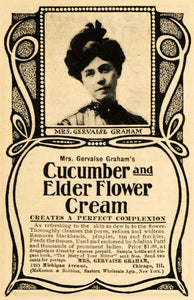 1904 Ad Mrs Gervaise Graham Cucumber Elder Flower Beauty Cream Skin Care ARG1