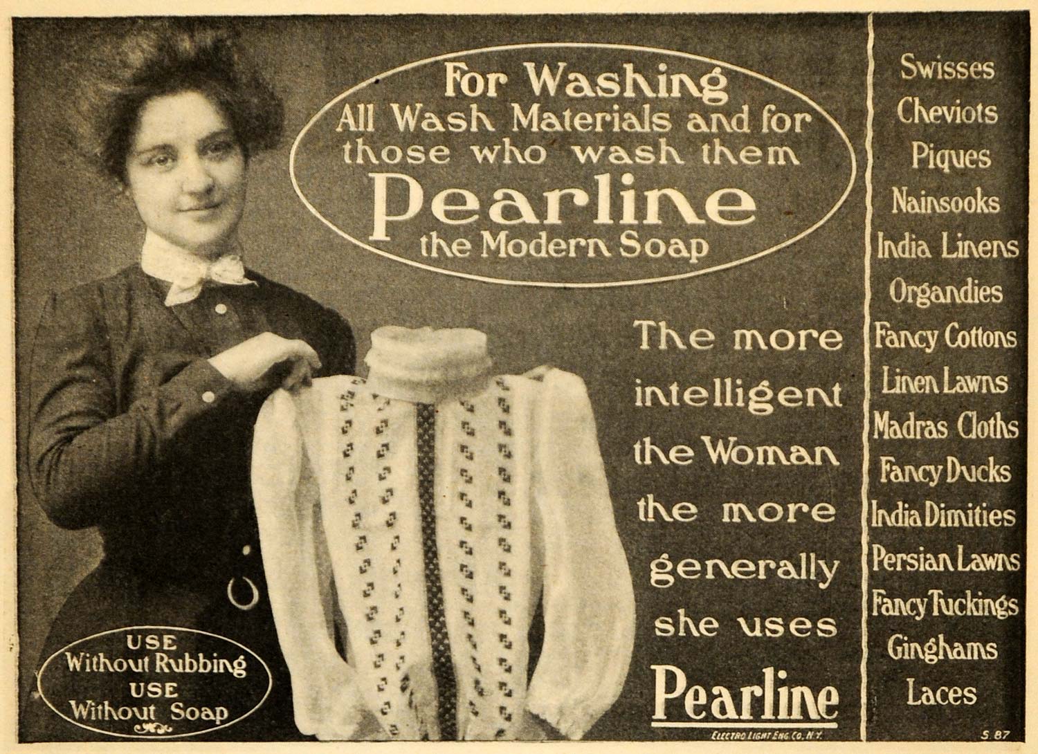 1902 Ad James Pyle Pearline Laundry Soap Detergent Washerwoman Laundress ARG1