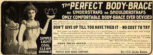 1902 Ad Perfect Body Brace Co. Clothing Garment Salina - ORIGINAL ARG1