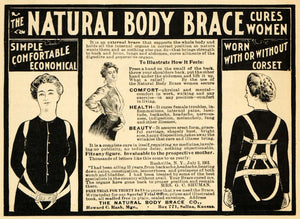 1902 Ad Natural Body Brace Co. Garment Clothing Salina - ORIGINAL ARG1