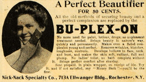 1902 Ad Nick Nack Specialty Bu-Plex-On Beauty Product - ORIGINAL ARG1