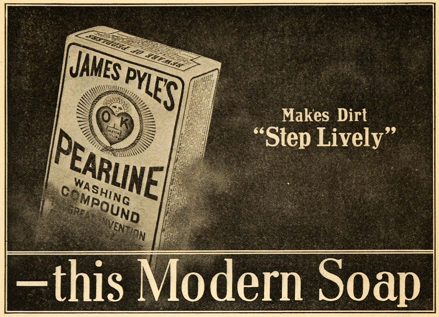 1905 Ad James Pyle Pearline Washing Compound Soap Box - ORIGINAL ARG1