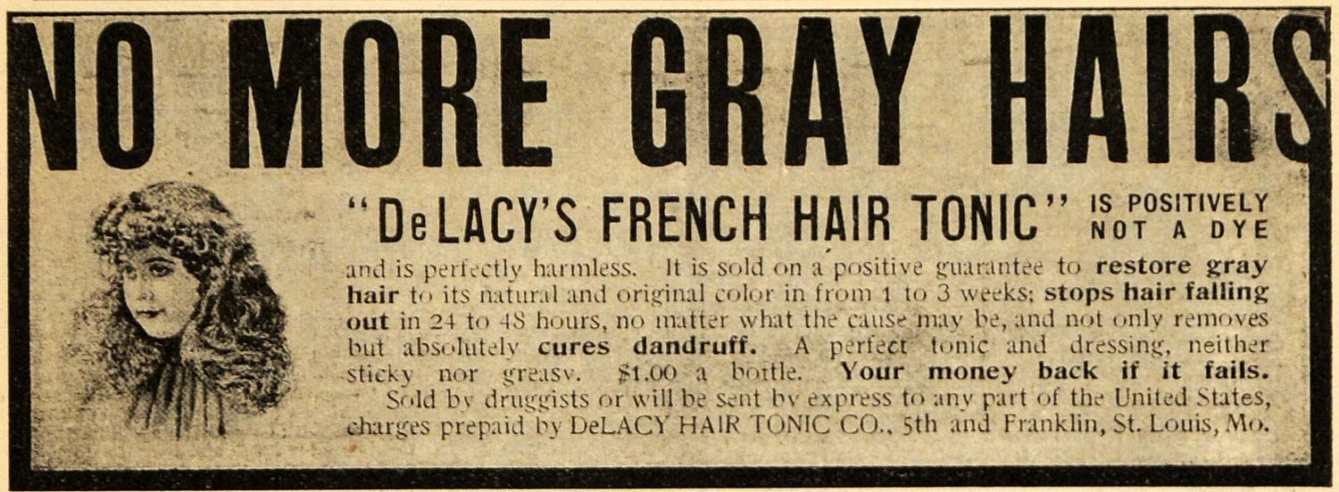1905 Ad DeLacy Hair Tonic Co. French Hair Products - ORIGINAL ADVERTISING ARG1