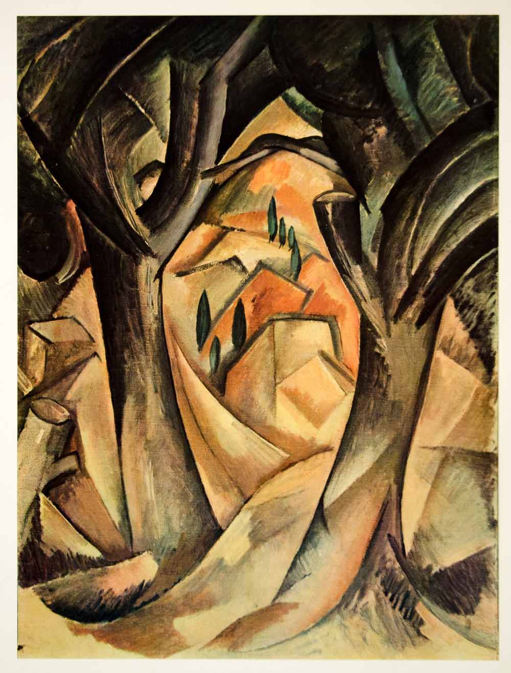 1961 Georges Braque L'Estaque Trees Color Art Print - ORIGINAL